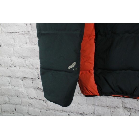 LL Bean Black Orange Polyester Outer Shell Down Hooded Puffer Jacket L - Picture 4 of 10